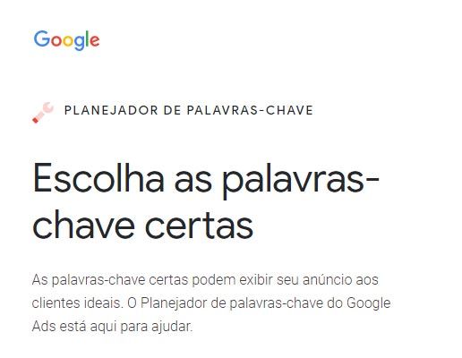 Agência de marketing digital SP sugere o planejador do Google